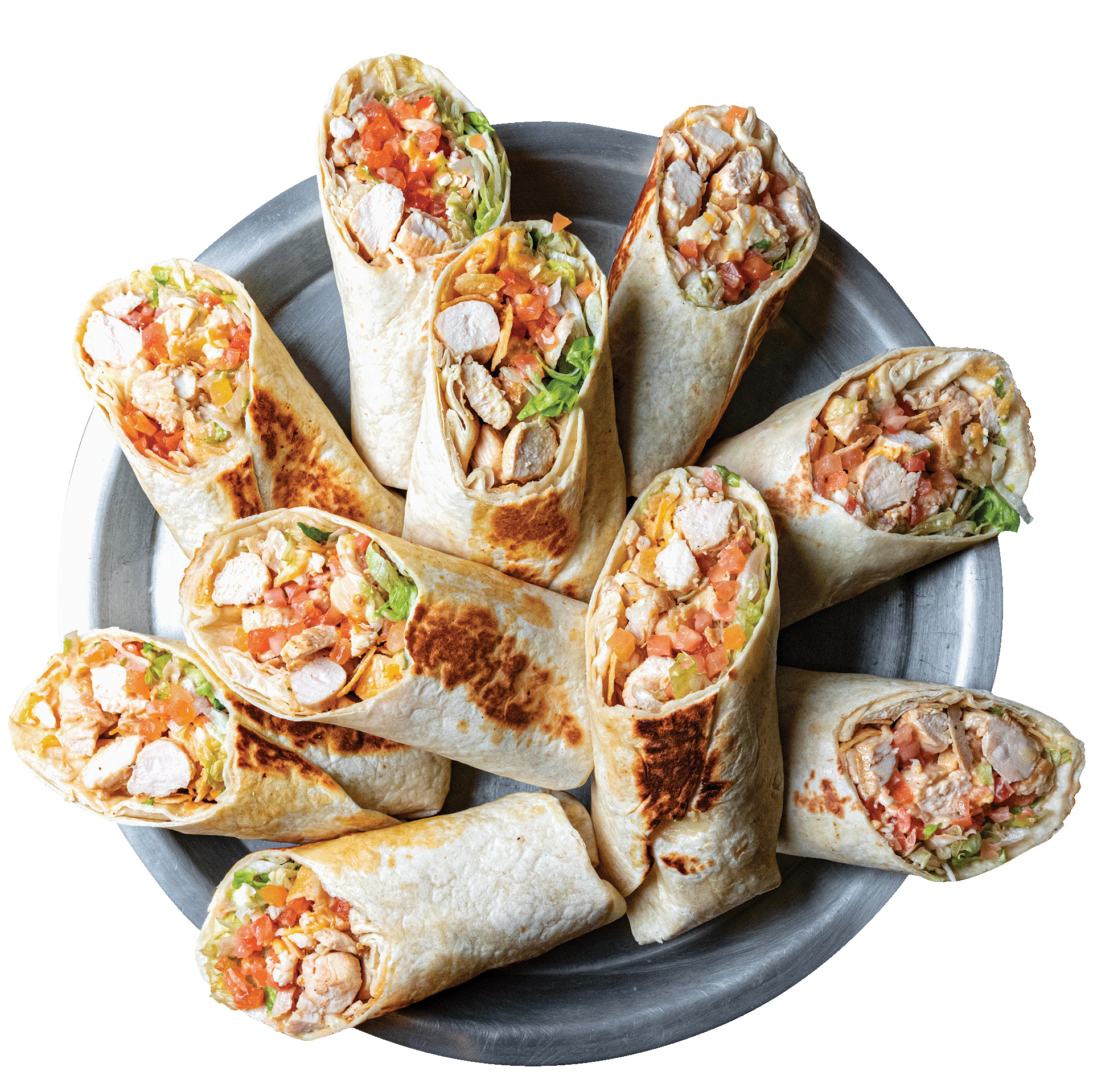 a bucket of chicken wraps